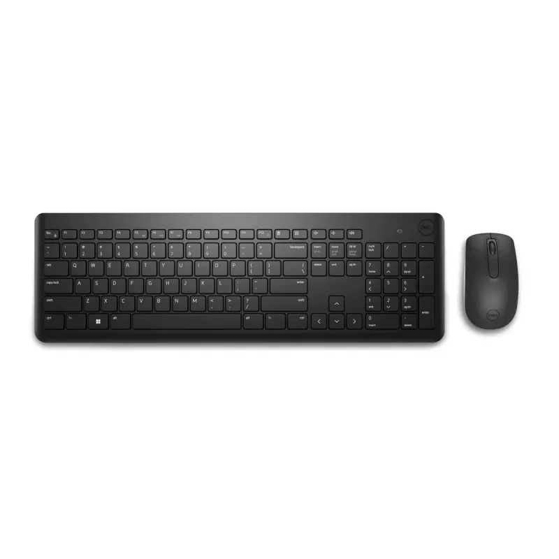 Belaidis klaviatūros ir pelės rinkinys Dell KM3322W — Pilno dydžio QWERTY, RF belaidis, juodas, biurui