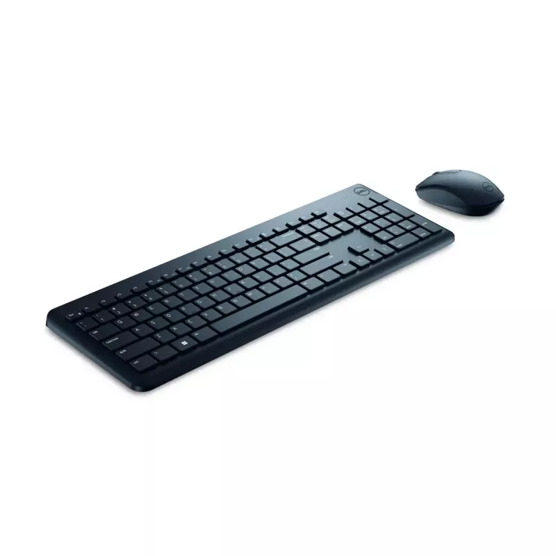 Belaidis klaviatūros ir pelės rinkinys Dell KM3322W — Pilno dydžio QWERTY, RF belaidis, juodas, biurui