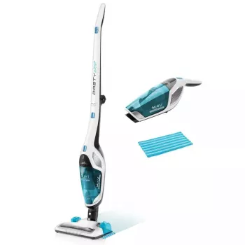 Belaidis dulkių siurblys ETA Dasty AquaPlus ETA344790010 — 95 W variklis, 14,4 V baterija, iki 45 min, rankinis ir lazdelinis, baltas/mėlynas