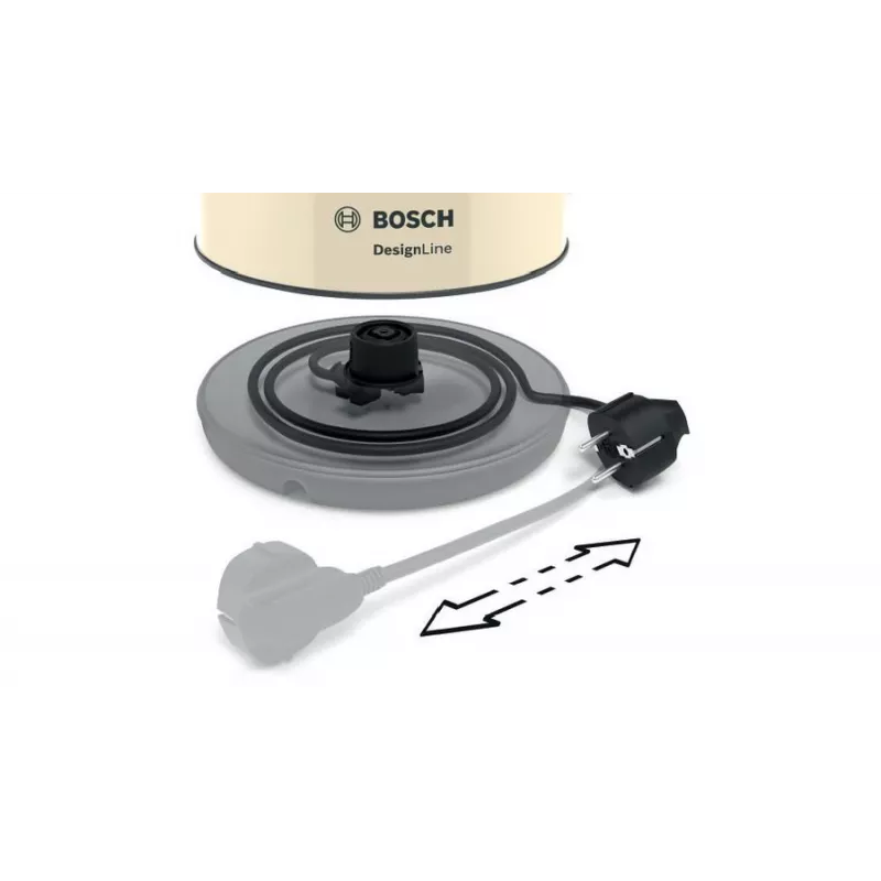 Elektrinis virdulys Bosch TWK4P437 1,7 L, 2400 W, nerūdijančio plieno korpusas, belaidis, smėlio/juodos spalvos