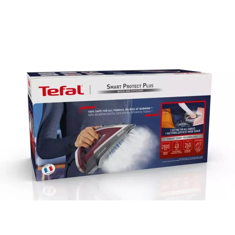 Sausas ir garinis lygintuvas Tefal Smart Protect Plus FV6870 — 2800 W, Durilium Airglide padas, 0,27 L talpa, 2 m laidas, 1,437 kg