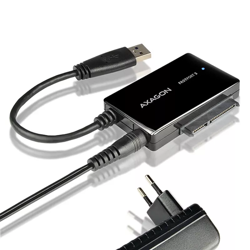 Adapteris Axagon ADSA-FP3 USB 3.0 - SATA 6G, skirtas prijungti visus SATA diskus ir įrenginius
