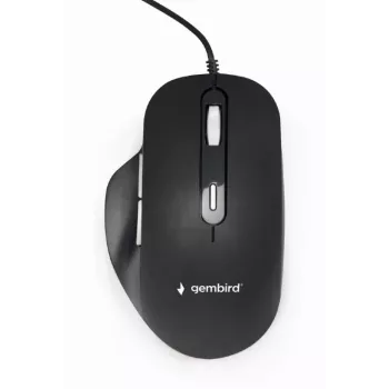 GEMBIRD MUS-6B-02 Laidinė optinė pelė su USB jungtimi, 6 mygtukai, juoda