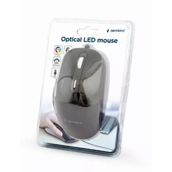 GEMBIRD MUS-6B-02 Laidinė optinė pelė su USB jungtimi, 6 mygtukai, juoda