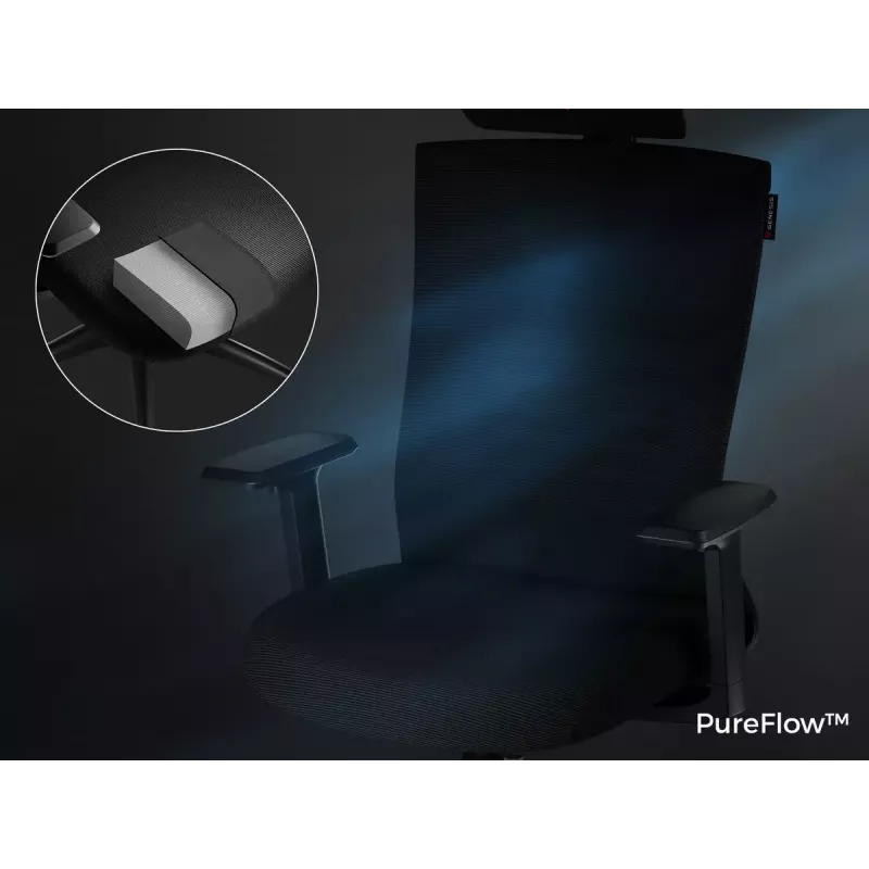 PC žaidimų kėdė GENESIS Astat 200 G2 tinklinė sėdynė Juoda 120 kg