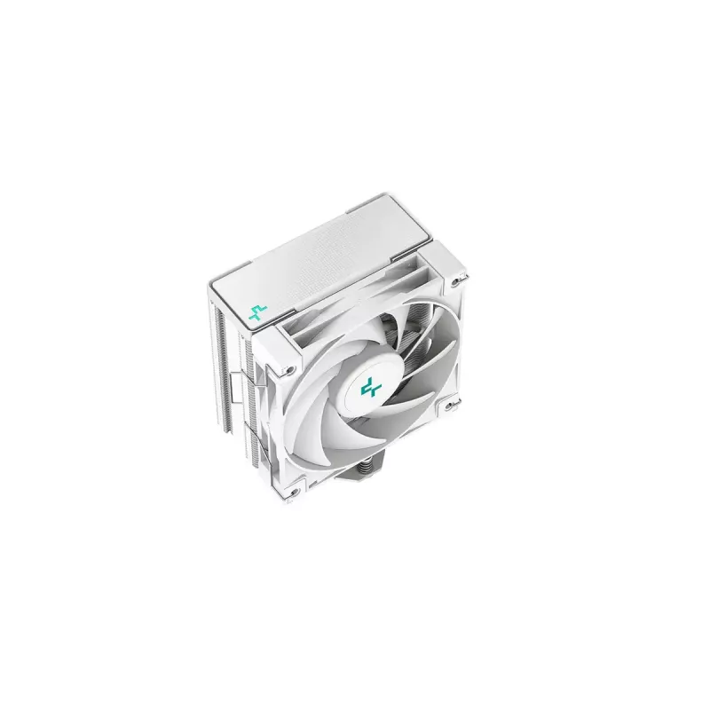 Oro aušintuvas DeepCool AK400 WH — 4×6 mm šilumos vamzdeliai, 120 mm FDB ventiliatorius, 1850 RPM, 66,47 CFM, baltas