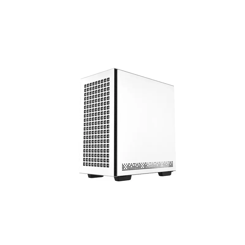 DeepCool CH370 WH R-CH370-WHNAM1-G-1 Micro ATX Mini Tower kompiuterio dėžė su šoniniu langu, tinka 360 mm radiatoriui, 2x 3,5 colio ir 3x 2,5 colio vietos diskams, balta