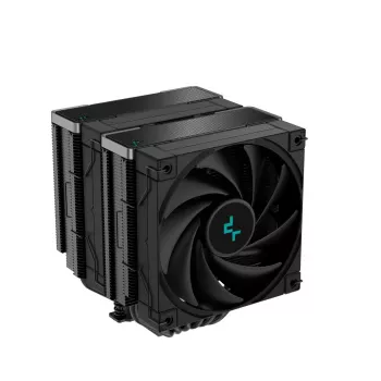 Oro aušintuvas DeepCool AK620 ZERO DARK 12 cm juodas, 6 šilumos vamzdeliai, 2x120 mm PWM ventiliatoriai, TDP 260 W, aukštis 160 mm