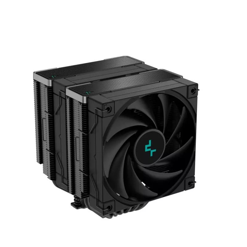 Oro aušintuvas DeepCool AK620 ZERO DARK 12 cm juodas, 6 šilumos vamzdeliai, 2x120 mm PWM ventiliatoriai, TDP 260 W, aukštis 160 mm