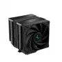 Oro aušintuvas DeepCool AK620 ZERO DARK 12 cm juodas, 6 šilumos vamzdeliai, 2x120 mm PWM ventiliatoriai, TDP 260 W, aukštis 160 mm