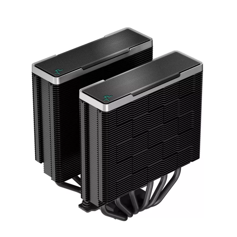 Oro aušintuvas DeepCool AK620 ZERO DARK 12 cm juodas, 6 šilumos vamzdeliai, 2x120 mm PWM ventiliatoriai, TDP 260 W, aukštis 160 mm