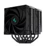 Oro aušintuvas DeepCool AK620 ZERO DARK 12 cm juodas, 6 šilumos vamzdeliai, 2x120 mm PWM ventiliatoriai, TDP 260 W, aukštis 160 mm