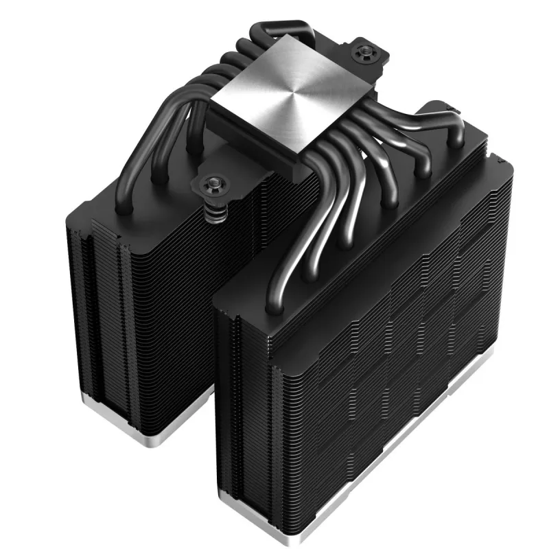 Oro aušintuvas DeepCool AK620 ZERO DARK 12 cm juodas, 6 šilumos vamzdeliai, 2x120 mm PWM ventiliatoriai, TDP 260 W, aukštis 160 mm