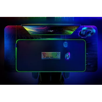 RAZER Goliathus Chroma 3XL – didelis minkštas žaidimų pelės kilimėlis su Chroma RGB apšvietimu, juodas
