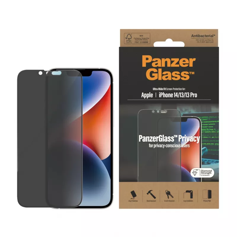 Apsauginis stiklas su privatumo filtru PanzerGlass Apple iPhone 14 13 13 Pro