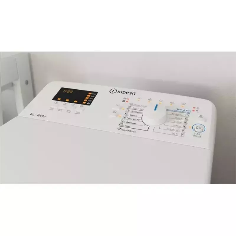 Skalbimo mašina su viršutiniu pakrovimu INDESIT BTW S60400 EU/N — 6 kg, 1000 aps./min., energijos klasė C, balta