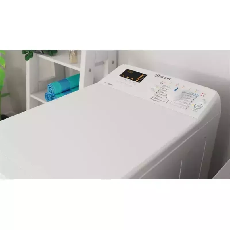 Skalbimo mašina su viršutiniu pakrovimu INDESIT BTW S60400 EU/N — 6 kg, 1000 aps./min., energijos klasė C, balta