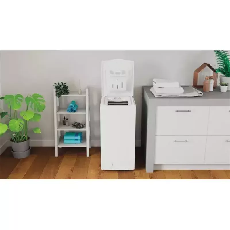 Skalbimo mašina su viršutiniu pakrovimu INDESIT BTW S60400 EU/N — 6 kg, 1000 aps./min., energijos klasė C, balta