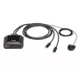 ATEN US3312 2 prievadų USB-C 4K DisplayPort KVM jungiklis su nuotoliniu prievadų parinkikliu