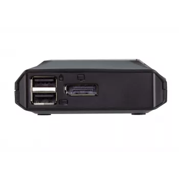 ATEN US3312 2 prievadų USB-C 4K DisplayPort KVM jungiklis su nuotoliniu prievadų parinkikliu