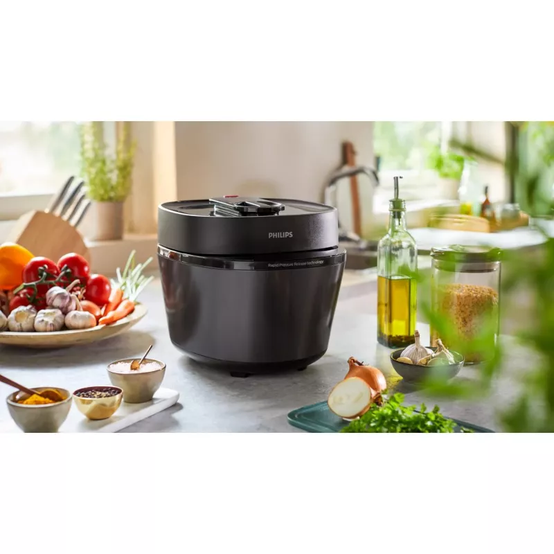 Elektrinis greitpuodis Philips HD2151/40 — 5 L, 1000 W, 34 automatinės programos, juodas