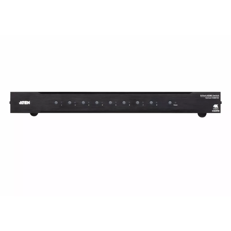 ATEN 8 prievadų 4K HDMI jungiklis, metalinis, juodas