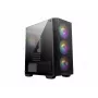 PC korpusas MSI MAG FORGE M100A Micro Tower juodas su grūdintu stiklu, 3x120mm priekiniai ventiliatoriai, RGB, microATX/Mini‑ITX