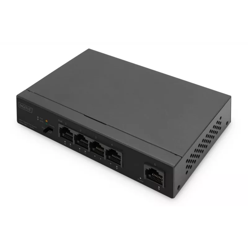 DIGITUS DN-95330-1 PoE jungiklis 4+1 prievadų, 4 PoE prievadai
