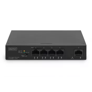 DIGITUS DN-95330-1 PoE jungiklis 4+1 prievadų, 4 PoE prievadai