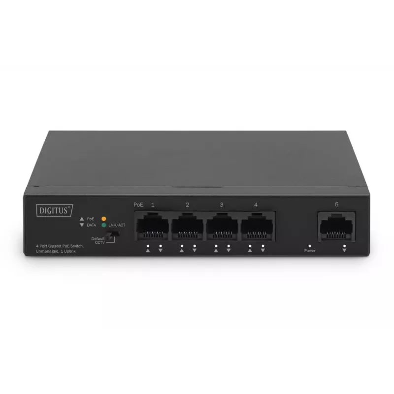 DIGITUS DN-95330-1 PoE jungiklis 4+1 prievadų, 4 PoE prievadai