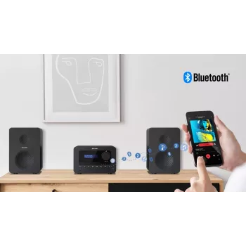Sharp TOKYO DAB+ HI-FI mikro sistema namams, 40 W, juoda