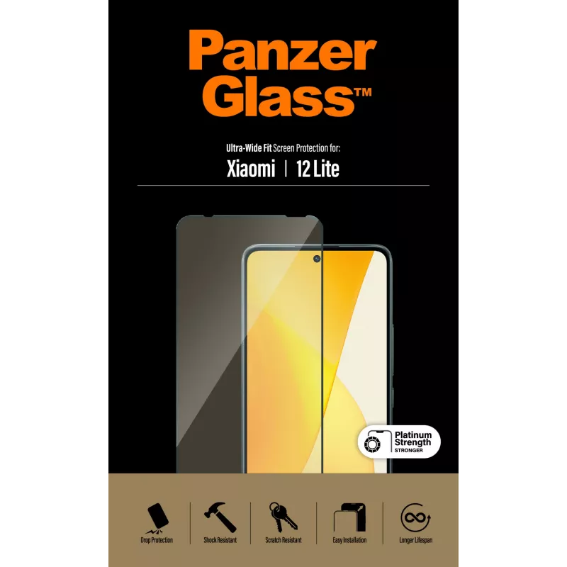 Apsauginis stiklas PanzerGlass Xiaomi 12 Lite Ultra-Wide Fit atsparus įbrėžimams ir smūgiams