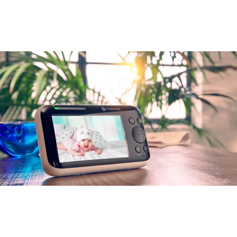 Vaizdo kūdikio monitorius Motorola PIP1500 su 5 colių ekranu, 480×272, 2,4 GHz FHSS, 300 m atstumas, 2800 mAh baterija