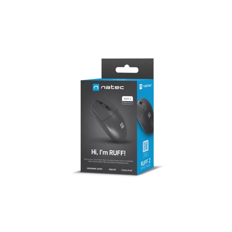 NATEC pelė USB Natec Ruff 2 1000dpi optinė juoda