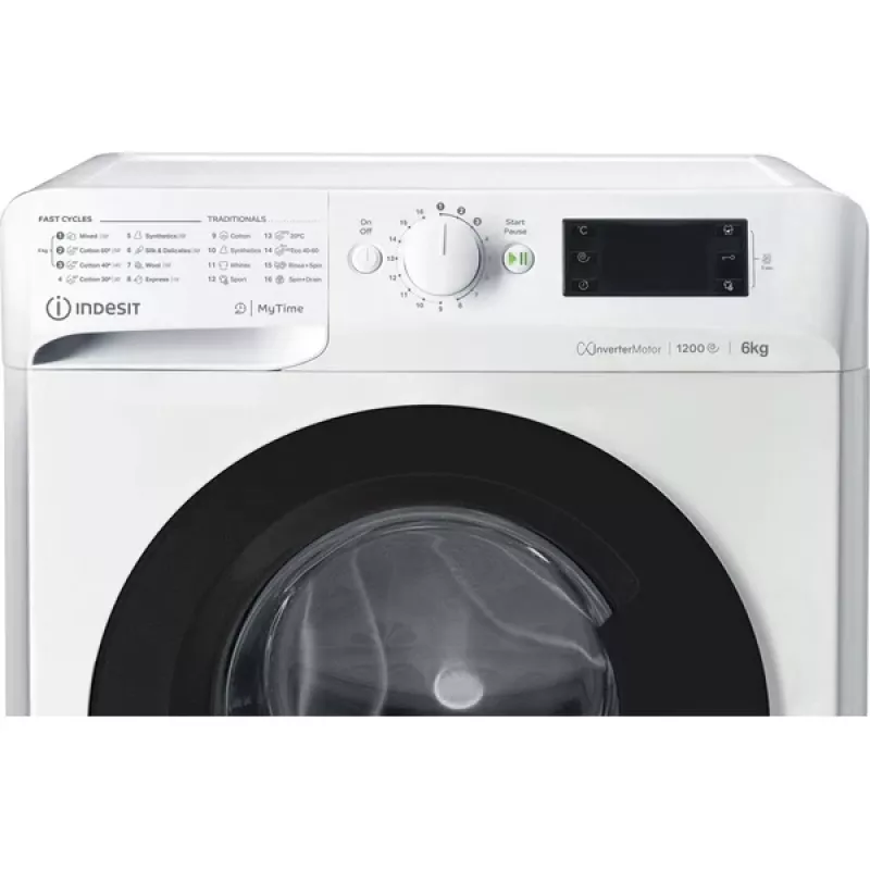 Indesit MTWSE 61294 WK EE skalbyklė su priekiniu pakrovimu 6 kg 1151 aps./min Balta