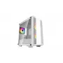 PC korpusas DeepCool CC360 WH ARGB Mini Tower Baltas — Micro-ATX/Mini-ITX, grūdintas stiklas, 2x 3.5 colio + 3x 2.5 colio, 2x priekiniai 120 mm ventiliatoriai