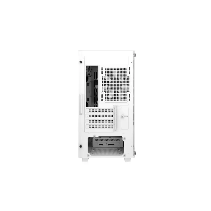 PC korpusas DeepCool CC360 WH ARGB Mini Tower Baltas — Micro-ATX/Mini-ITX, grūdintas stiklas, 2x 3.5 colio + 3x 2.5 colio, 2x priekiniai 120 mm ventiliatoriai