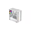 PC korpusas DeepCool CC360 WH ARGB Mini Tower Baltas — Micro-ATX/Mini-ITX, grūdintas stiklas, 2x 3.5 colio + 3x 2.5 colio, 2x priekiniai 120 mm ventiliatoriai