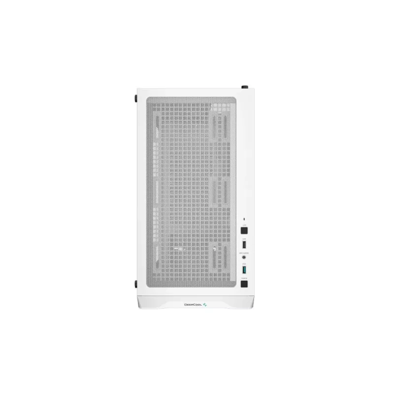 PC korpusas DeepCool CC360 WH ARGB Mini Tower Baltas — Micro-ATX/Mini-ITX, grūdintas stiklas, 2x 3.5 colio + 3x 2.5 colio, 2x priekiniai 120 mm ventiliatoriai