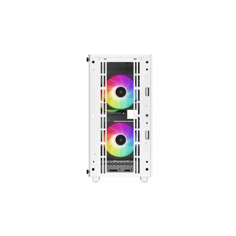 PC korpusas DeepCool CC360 WH ARGB Mini Tower Baltas — Micro-ATX/Mini-ITX, grūdintas stiklas, 2x 3.5 colio + 3x 2.5 colio, 2x priekiniai 120 mm ventiliatoriai
