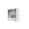 PC korpusas DeepCool CC360 WH ARGB Mini Tower Baltas — Micro-ATX/Mini-ITX, grūdintas stiklas, 2x 3.5 colio + 3x 2.5 colio, 2x priekiniai 120 mm ventiliatoriai