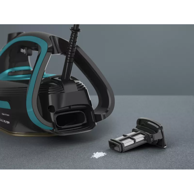 Lyginimo lygintuvas Tefal Puregliss FV8066 su Durilium AirGlide Autoclean padu, 3000 W, juodas, mėlynas