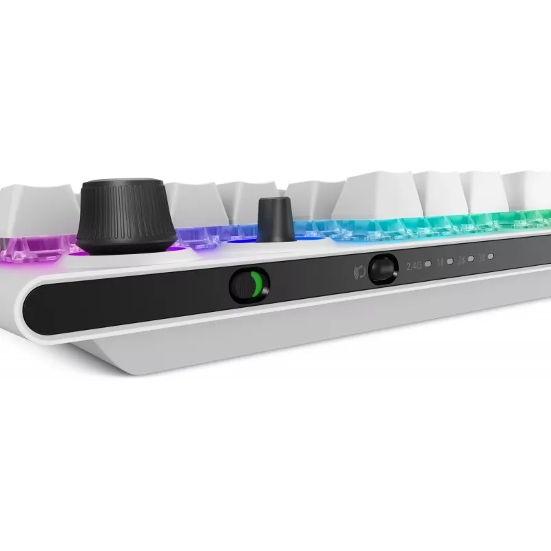 Alienware Tri-Mode AW920K klaviatūra, žaidimų, USB + RF belaidė + Bluetooth, balta