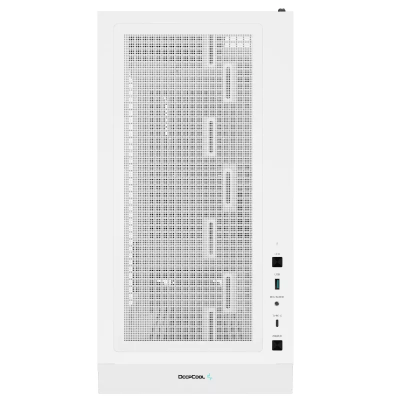 PC korpusas DeepCool CH560 DIGITAL WH Midi Tower — Baltas, EATX/ATX, grūdintas stiklas, RGB ventiliatoriai, USB-C