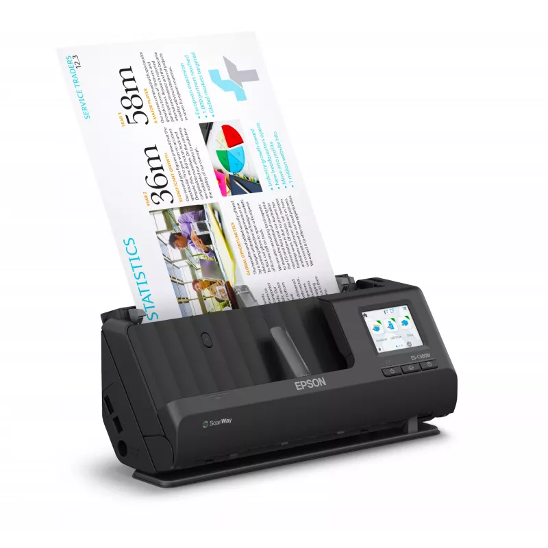 Epson ES-C380W ADF + plokščiasis dokumentų skaitytuvas 600 x 600 DPI A4 Juodas