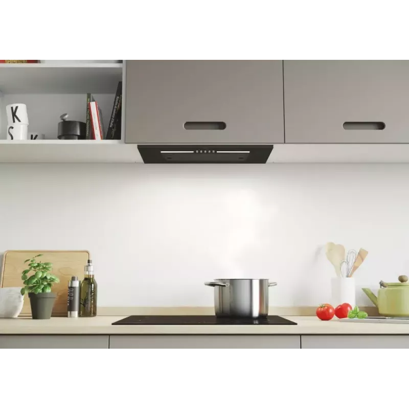 Įmontuojamas gartraukis CANDY CPY5MBG, 520 mm, 298 m³/h, juodas stiklas, ortakinis/cirkuliacinis