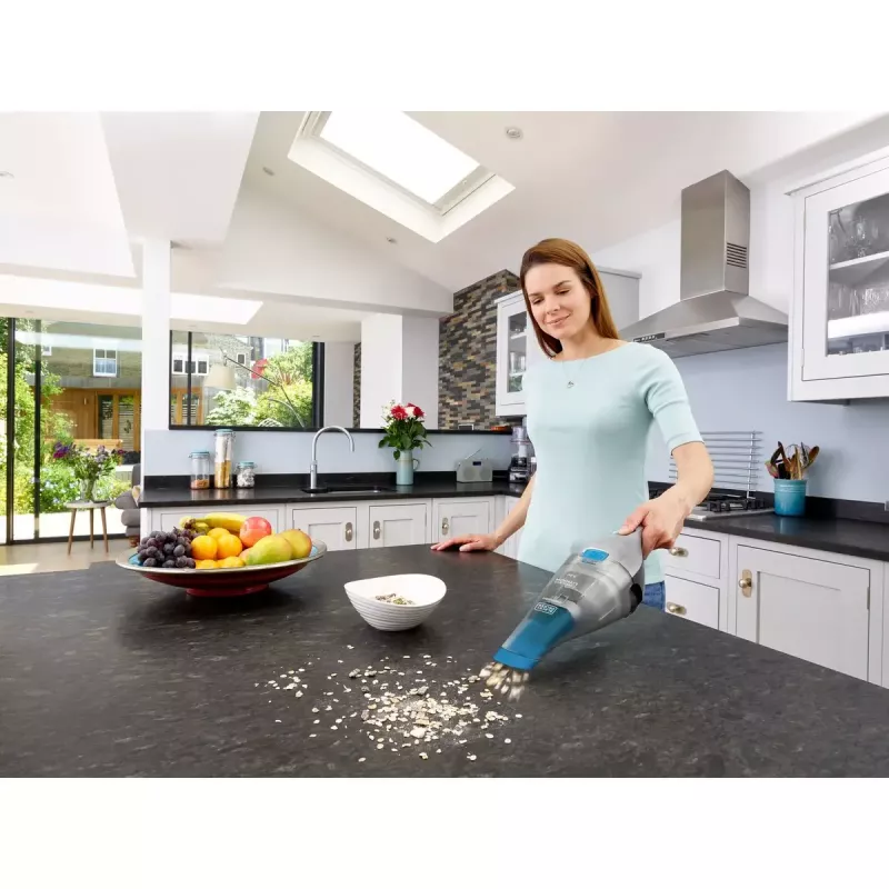 Black & Decker NVC215WA-QW DustBuster belaidis rankinis siurblys, 0,3 l dulkių talpykla, 1500 mAh Li-ion, plaunamas filtras, mėlynas/pilkas