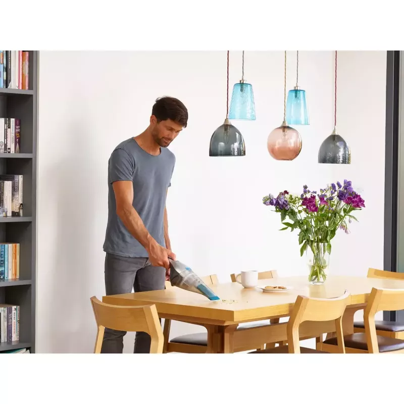 Black & Decker NVC215WA-QW DustBuster belaidis rankinis siurblys, 0,3 l dulkių talpykla, 1500 mAh Li-ion, plaunamas filtras, mėlynas/pilkas