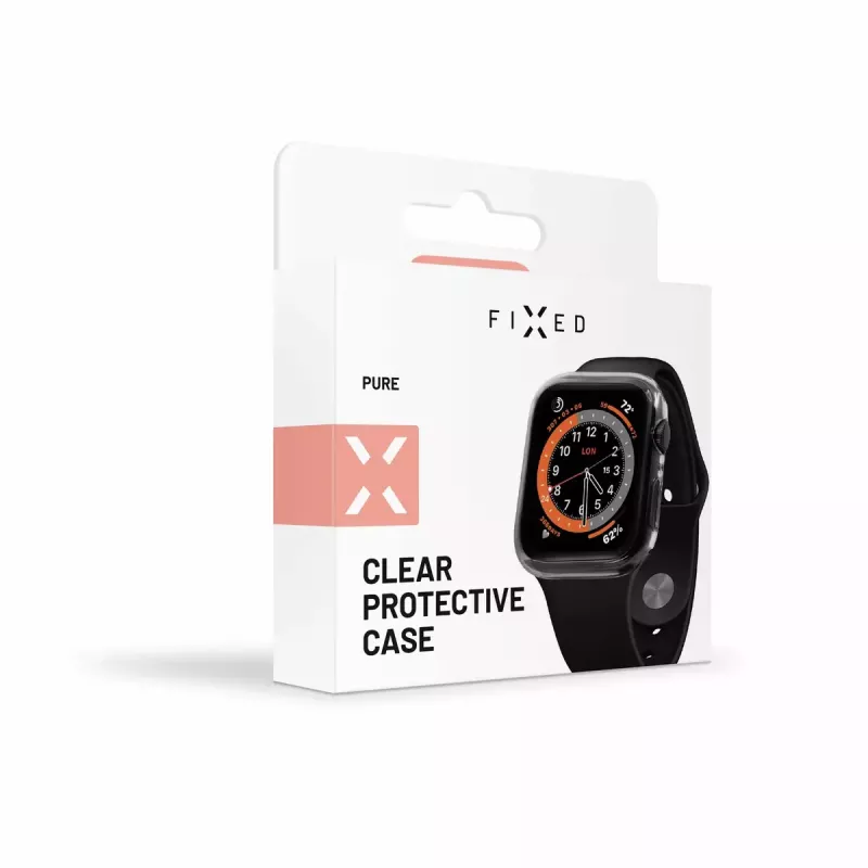 Fiksuotas ekrano apsauginis stiklas Apple Watch 45mm Series 8 – skaidrus polikarbonatas, viso rėmelio danga