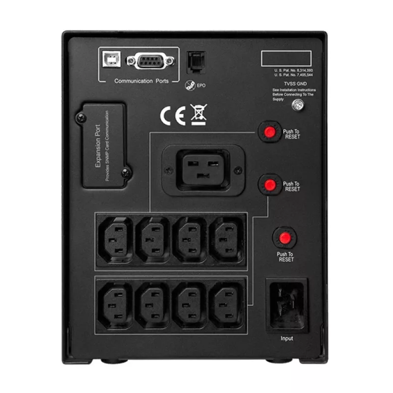 Nepertraukiamo maitinimo šaltinis CyberPower PR3000ELCDSL, linijinis-interaktyvus, 3 kVA, 2700 W, 9 lizdai